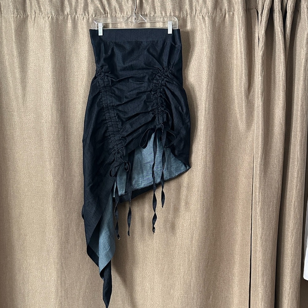Designer asymmetrical denim skirt NWOT